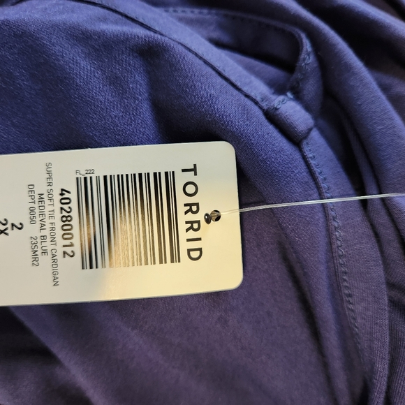 Blue Super Soft Tie-Front Cardigan - Picture 7 of 9